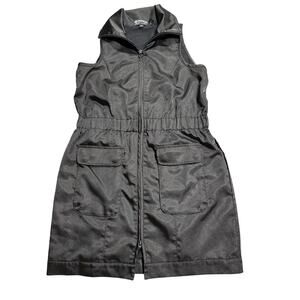 Montiel Performance Athletic Dress Collared Women Small Black Zipper Stretch USA